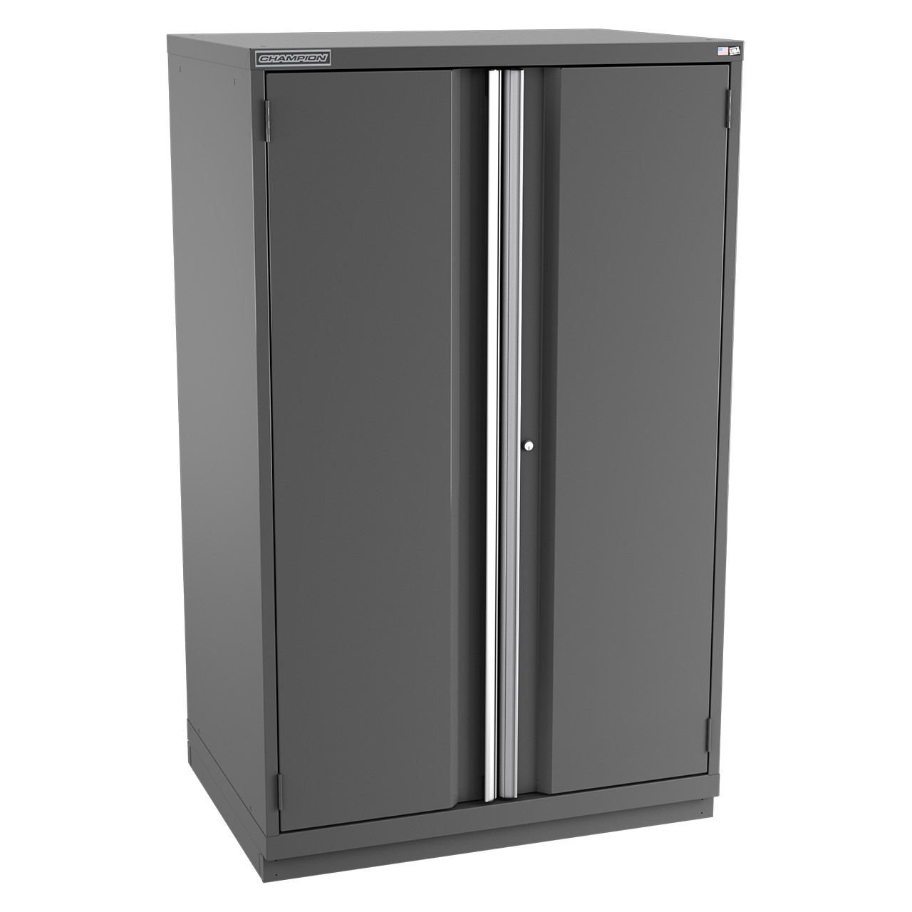 Champion Tool Storage SWP3050-2FDIL-FTB-DG | 40-1/4" Width x 66-3/8" Height x 28-1/2" Depth 2 Door 3 Shelves Powder Coated Steel Modular Flush Door Cabinet with Shelf - Dark Gray