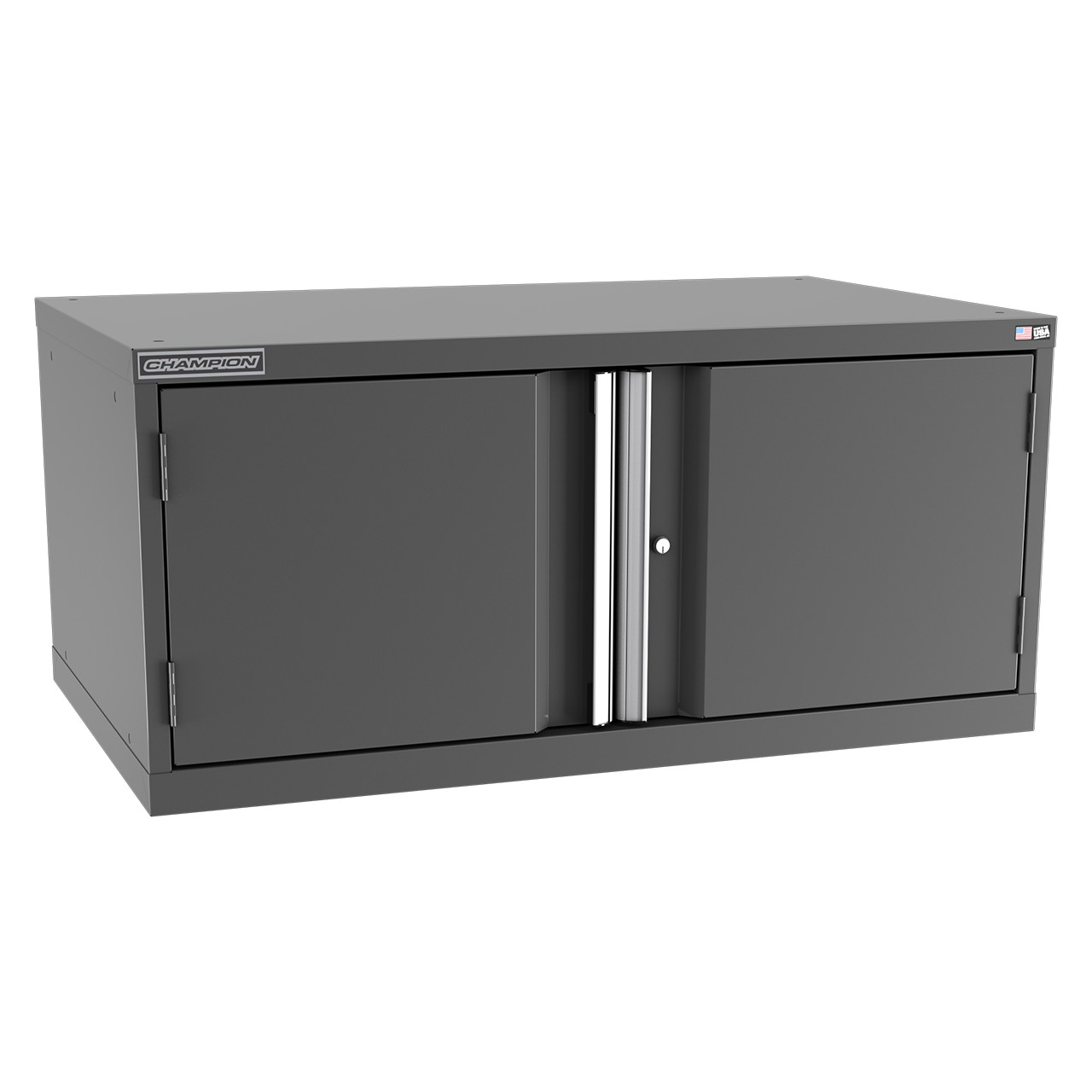Champion Tool Storage EW900-2FDIL-DG | 47" Width x 21-5/8" Height x 28-1/2" Depth 2 Door Powder Coated Steel Modular Flush Door Cabinet with Shelf - Dark Gray