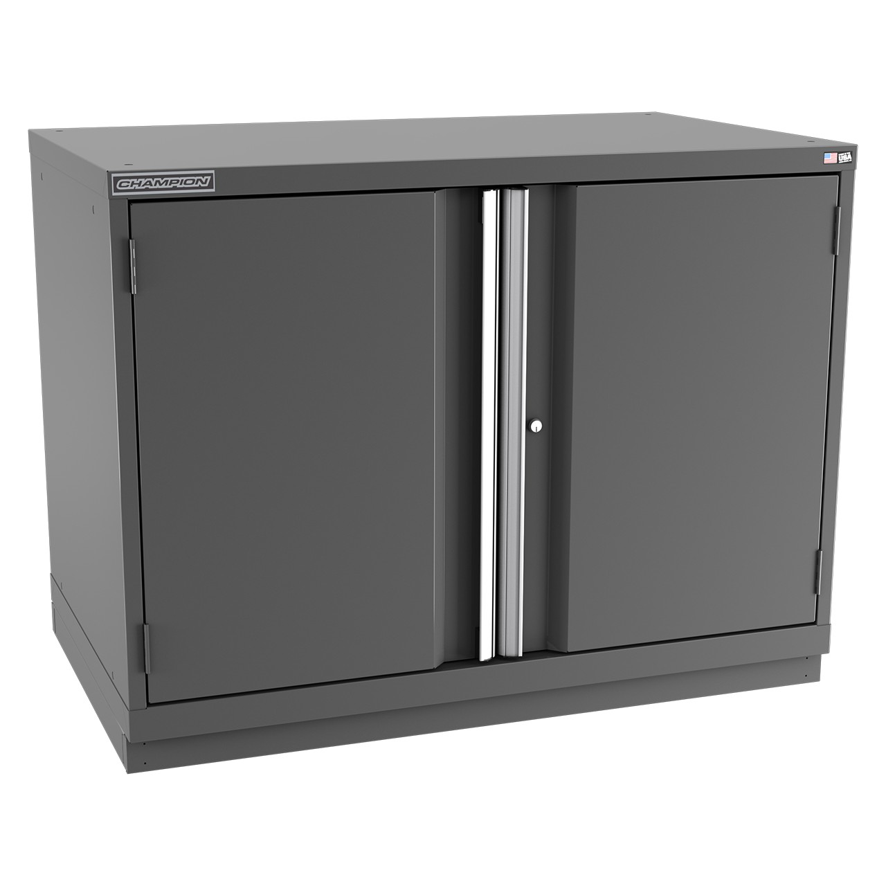 Champion Tool Storage EW1500-2FDIL-FTB-DG | 47" Width x 35-7/8" Height x 28-1/2" Depth 2 Door 1 Shelf Powder Coated Steel Modular Flush Door Cabinet with Shelf - Dark Gray