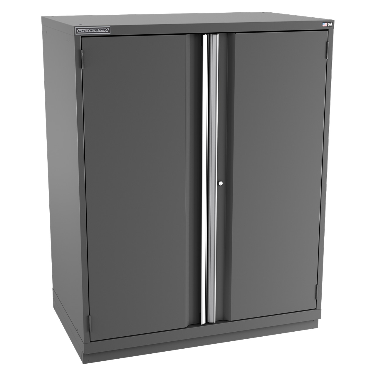 Champion Tool Storage EW2700-2FDIL-FTB-DG | 47" Width x 59-1/2" Height x 28-1/2" Depth 2 Door 3 Shelves Powder Coated Steel Modular Flush Door Cabinet with Shelf - Dark Gray