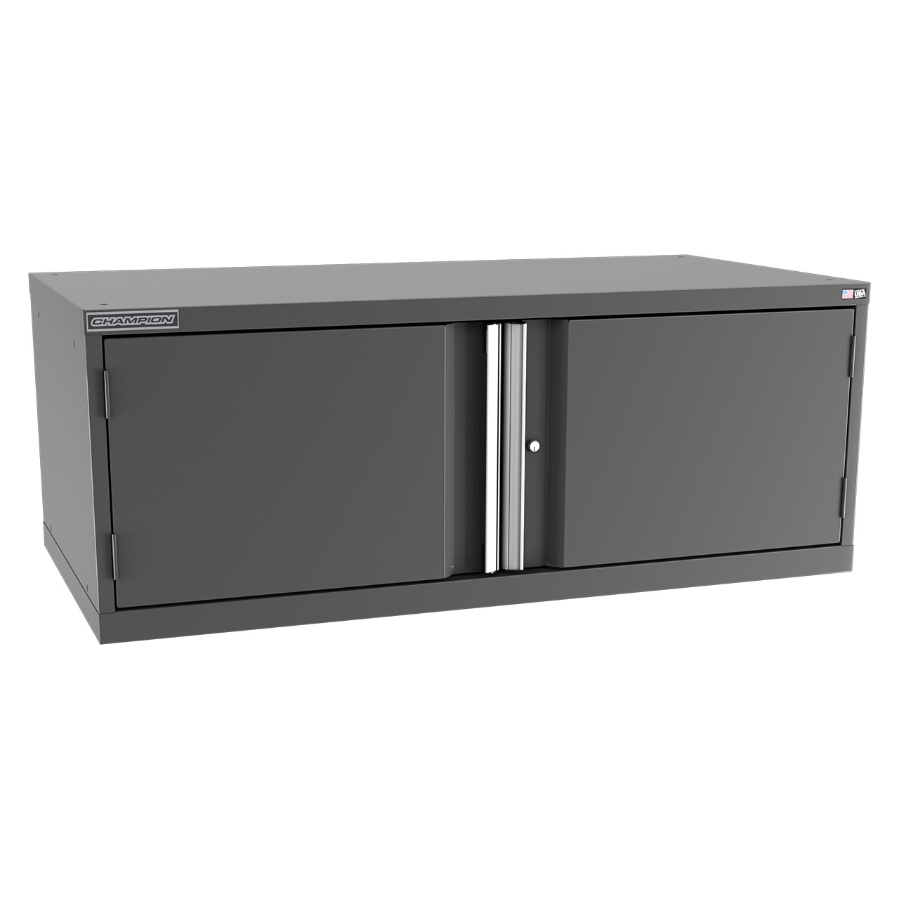 Champion Tool Storage DW900-2FDIL-DG | 56-1/2" Width x 21-5/8" Height x 28-1/2" Depth 2 Door Powder Coated Steel Modular Flush Door Cabinet with Shelf - Dark Gray