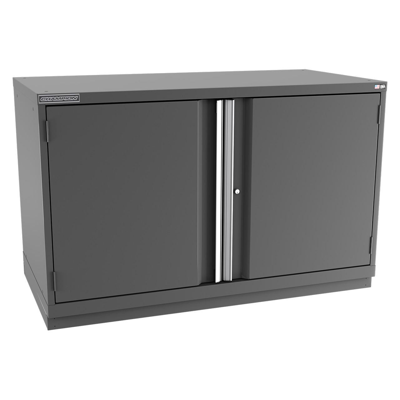 Champion Tool Storage DW1500-2FDIL-FTB-DG | 56-1/2" Width x 35-7/8" Height x 28-1/2" Depth 2 Door 1 Shelf Powder Coated Steel Modular Flush Door Cabinet with Shelf - Dark Gray