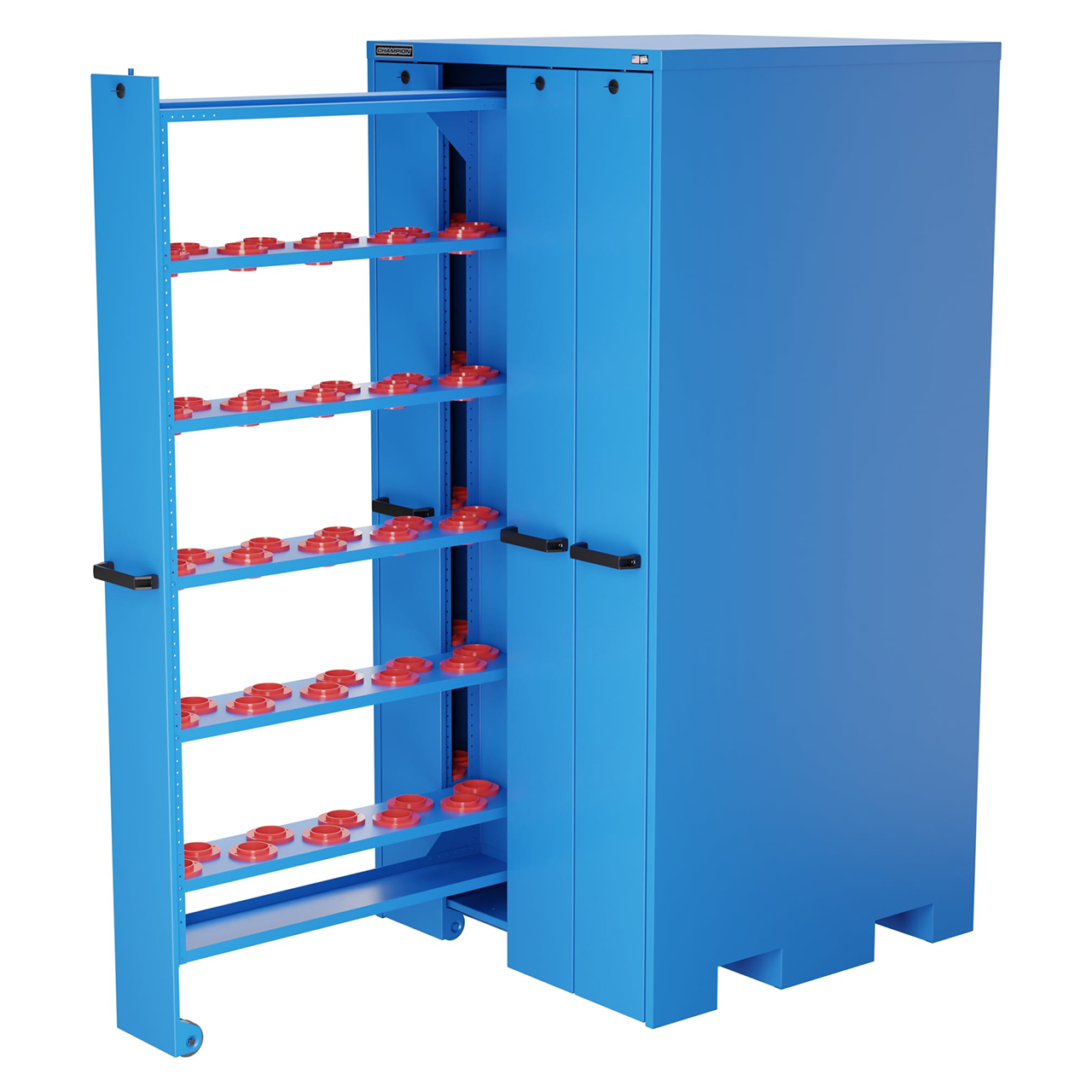 Champion Tool Storage VSC50-BB | 40" Width x 84" Height x 41" Depth 4 Drawer 20 Shelves Powder Coated Steel Vertical Storage Cabinet - Bright Blue