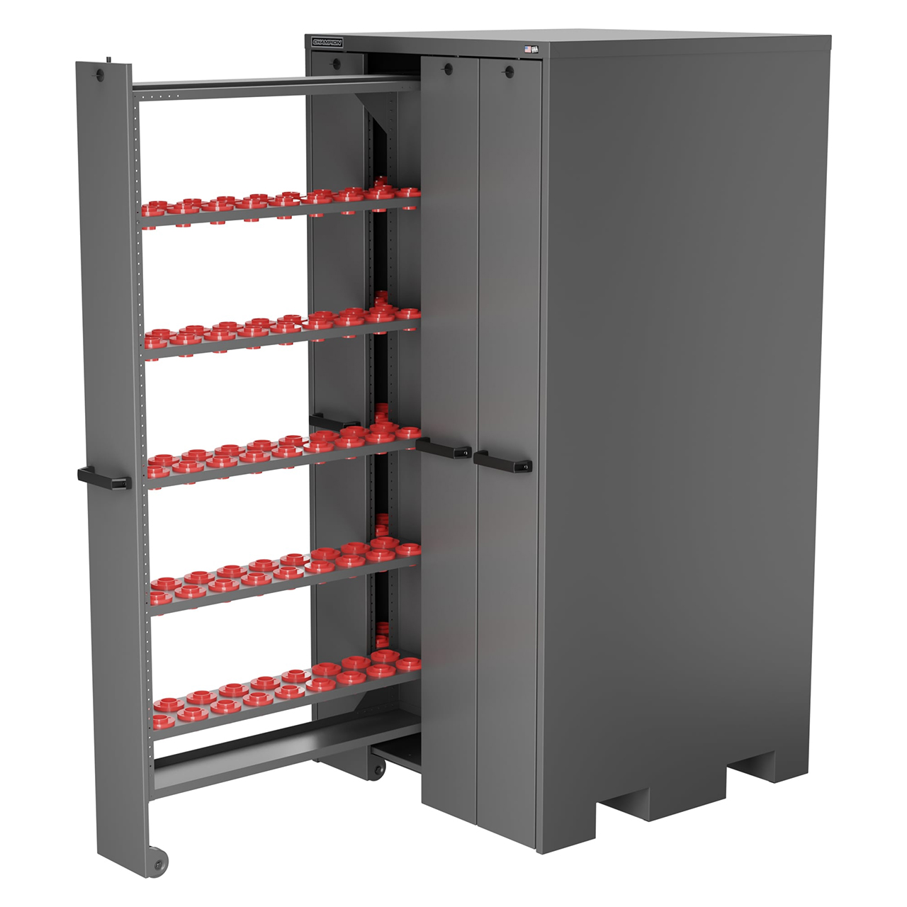 Champion Tool Storage VSCH40-DG | 40" Width x 84" Height x 41" Depth 4 Drawer 20 Shelves Powder Coated Steel Vertical Storage Cabinet - Dark Gray