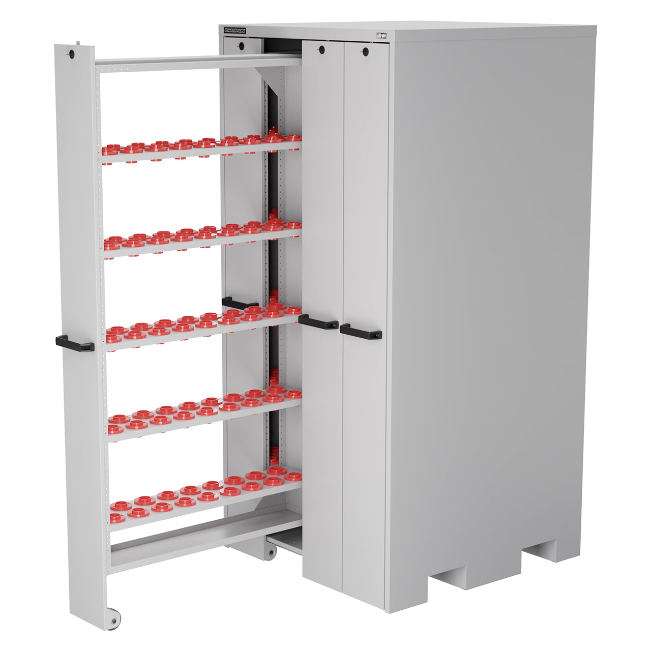 Champion Tool Storage VSCH40-LG | 40" Width x 84" Height x 41" Depth 4 Drawer 20 Shelves Powder Coated Steel Vertical Storage Cabinet - Light Gray