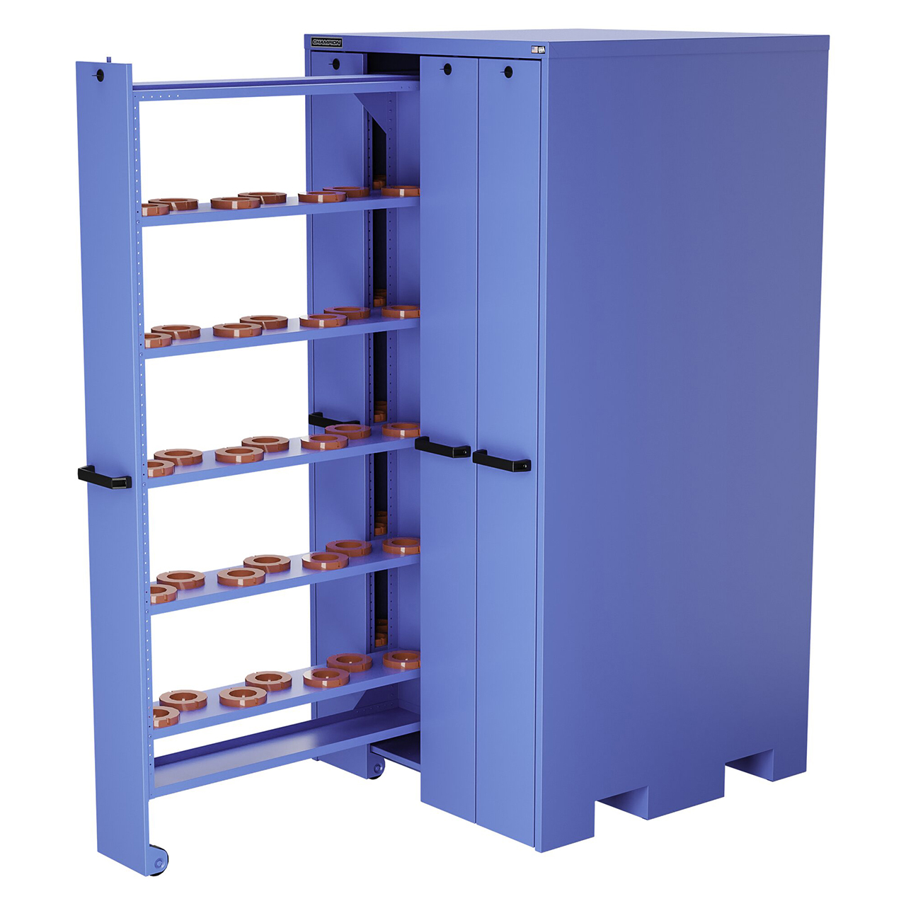 Champion Tool Storage VSCH100-BB | 40" Width x 84" Height x 41" Depth 4 Drawer 20 Shelves Powder Coated Steel Vertical Storage Cabinet - Bright Blue