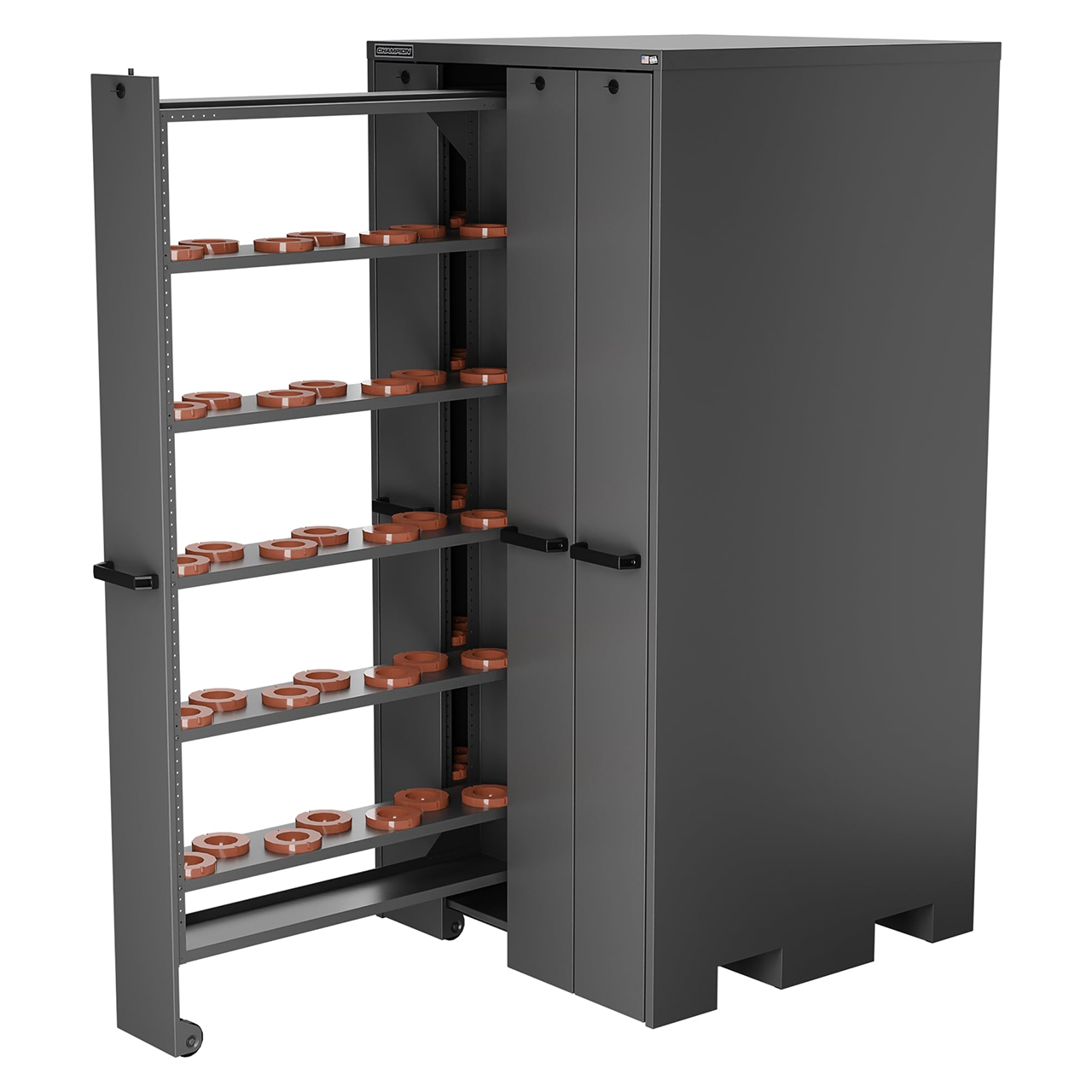 Champion Tool Storage VSCH100-DG | 40" Width x 84" Height x 41" Depth 4 Drawer 20 Shelves Powder Coated Steel Vertical Storage Cabinet - Dark Gray
