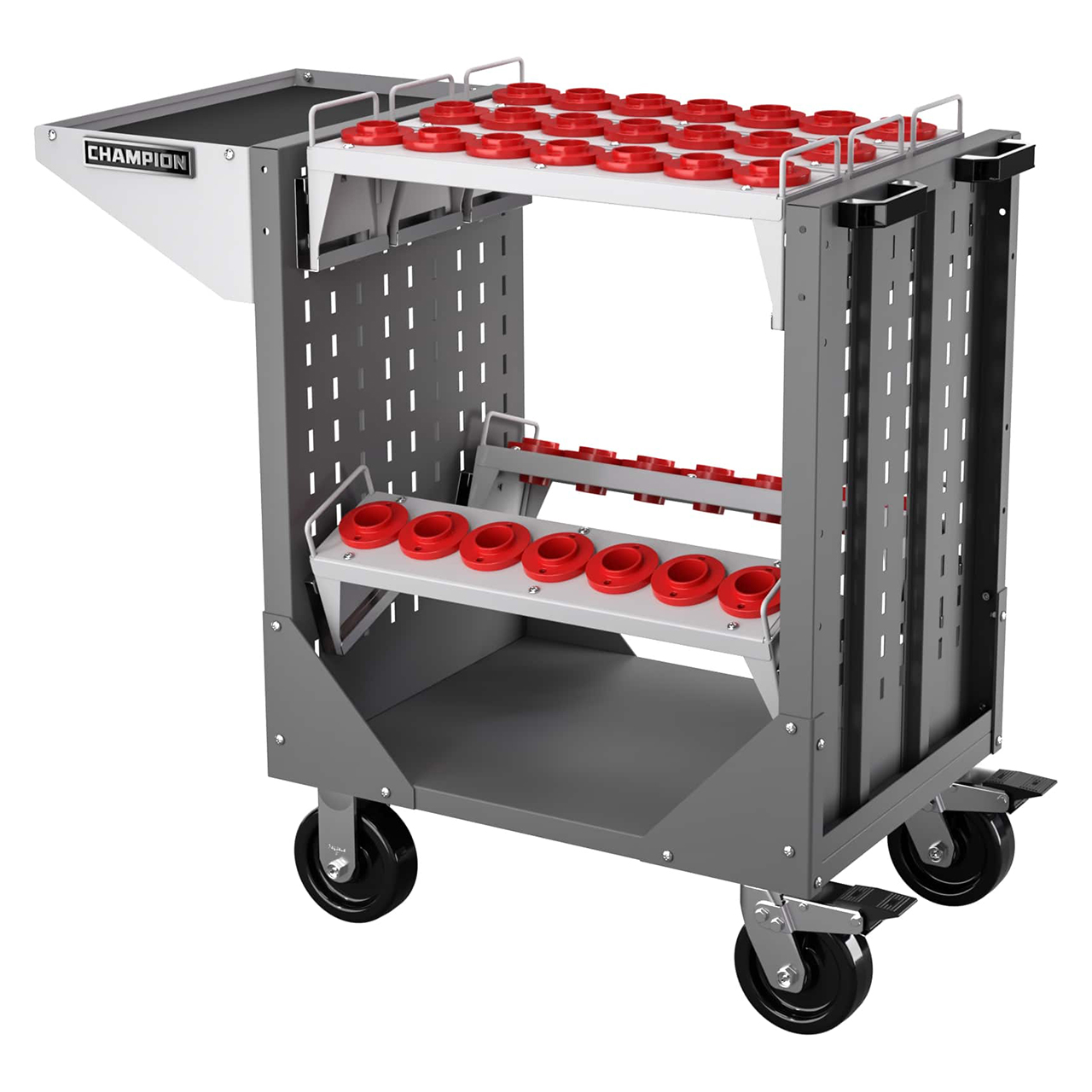 Champion Tool Storage NCTC40-DG | 40" Width x 36-3/4" Height x 20-1/4" Depth 1 Shelf Powder Coated Steel CNC Transport Cart - Dark Gray