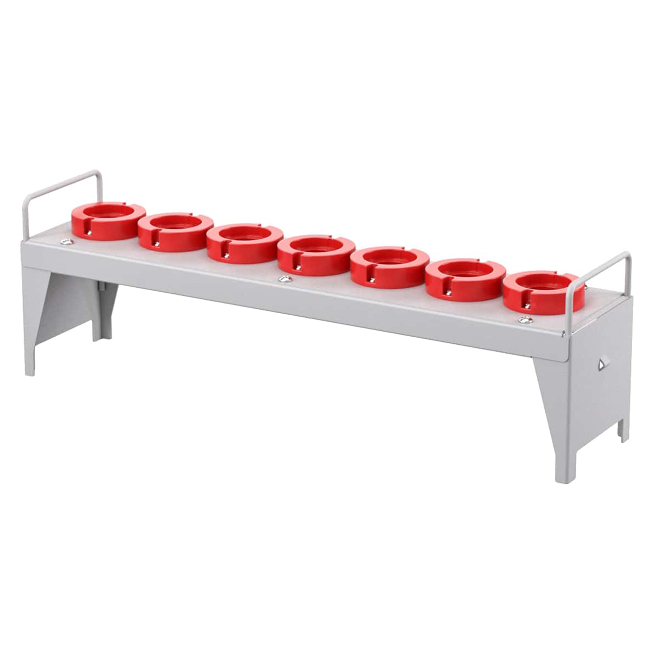 Champion Tool Storage NCTC-CF-H50 | 23.500" Width x 7.250" Height x 5.500" Depth Powder Coated Steel CNC Storage Rack with HSK50 Holder Insert - Light Gray