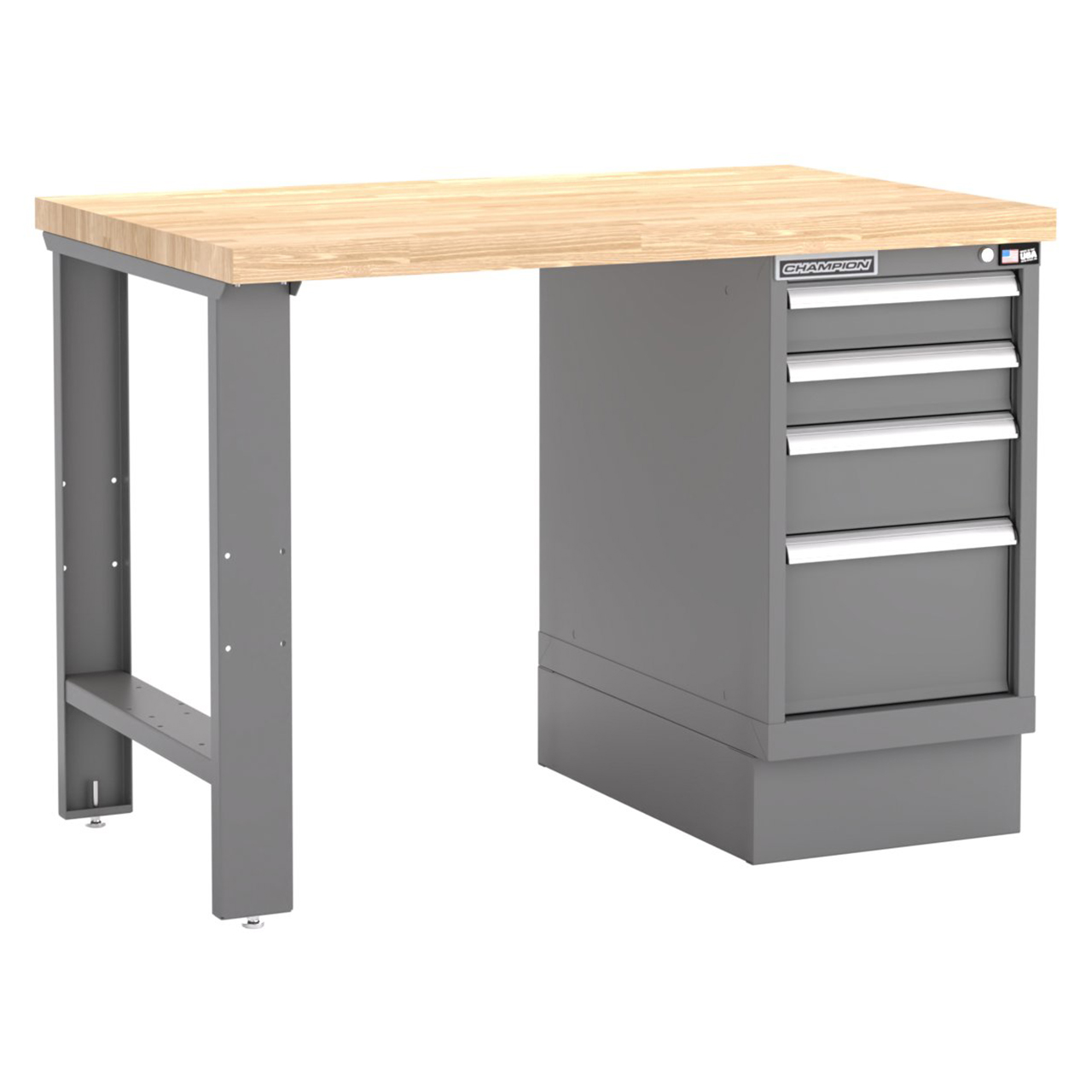 Champion Tool Storage WB200-B4830-DG | 48" Width x 35-1/4" Height x 30" Depth 4 Drawer Powder Coated Steel Work Bench - Dark Gray