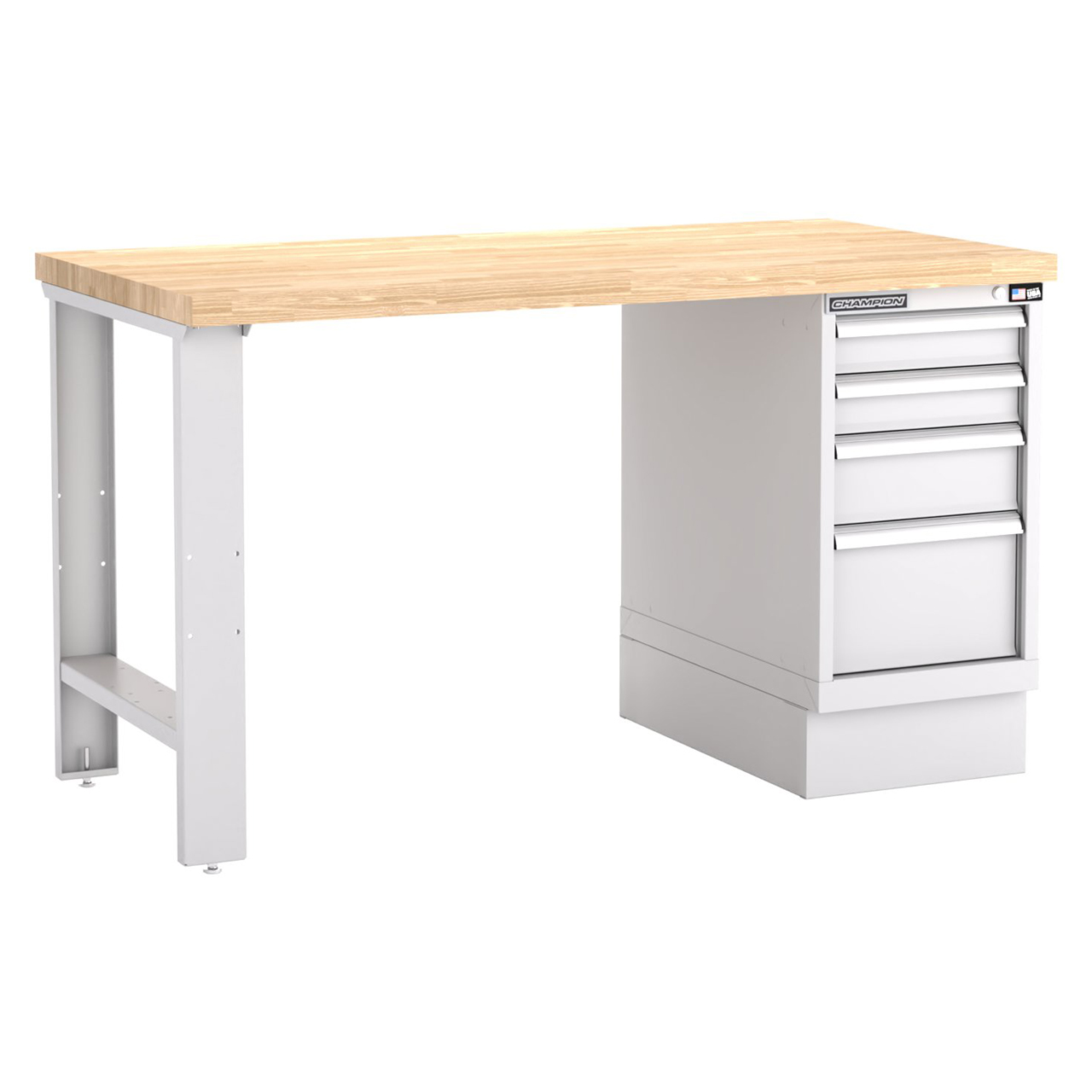 Champion Tool Storage WB200-B6030-LG | 60" Width x 35-1/4" Height x 30" Depth 4 Drawer Powder Coated Steel Work Bench - Light Gray