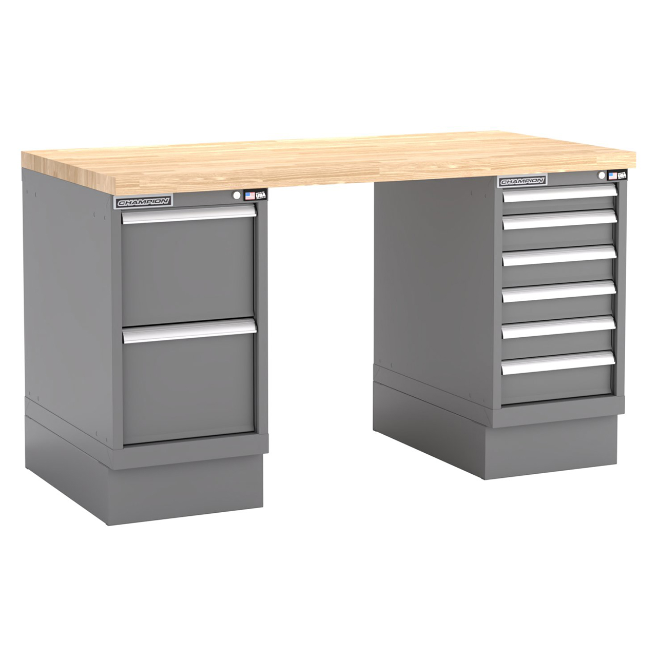 Champion Tool Storage WB800-B6030-DG | 60" Width x 35-1/4" Height x 30" Depth 8 Drawer Powder Coated Steel Work Bench - Dark Gray