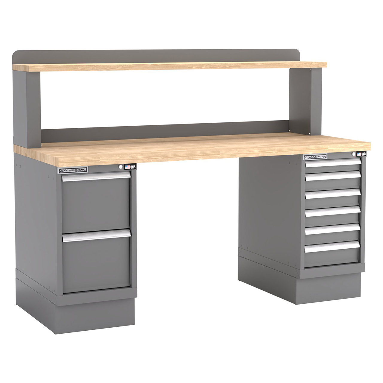 Champion Tool Storage WB801-B7230-DG | 72" Width x 35-1/4" Height x 30" Depth 8 Drawer Powder Coated Steel Work Bench - Dark Gray