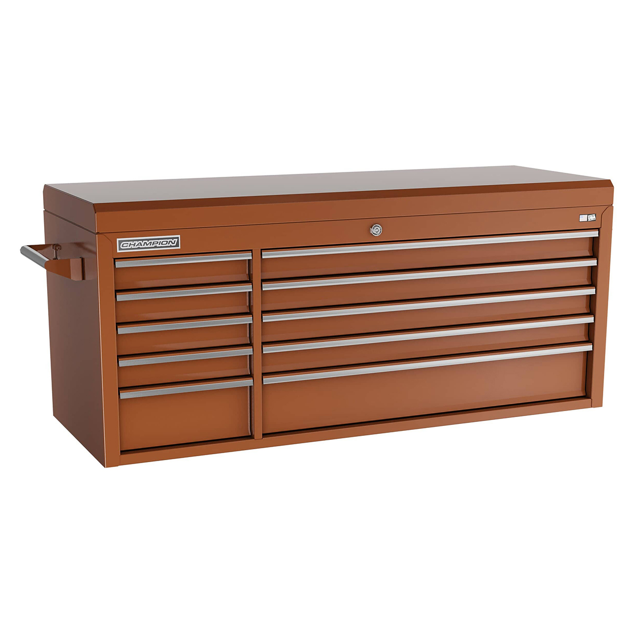 Champion Tool Storage FMP5410TC-RD | 54" Width x 23" Height x 20" Depth 10 Drawer Powder Coated Steel Top Chest Tool Storage - Gloss Red