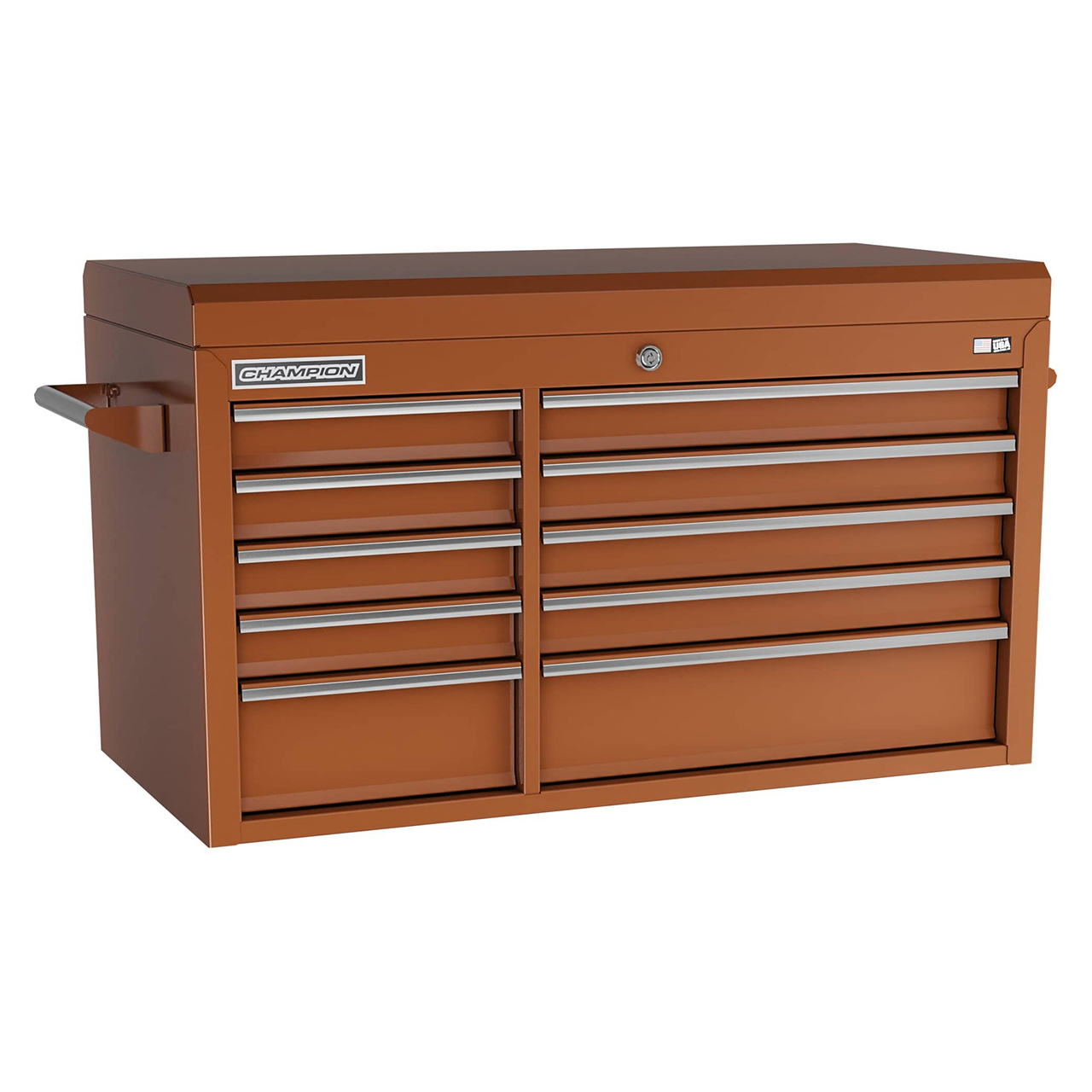 Champion Tool Storage FMP4110TC-RD | 41" Width x 23" Height x 20" Depth 10 Drawer Powder Coated Steel Top Chest Tool Storage - Gloss Red