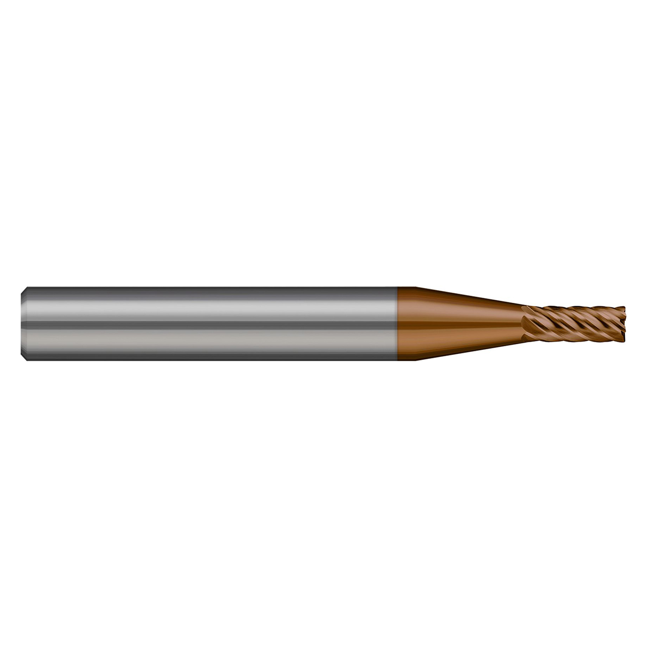 Harvey Tool 711608-C10 | 0.125" Diameter x 1/4" Shank x 0.005" Corner Radius x 0.375" LOC x 2-1/2" OAL 6 Flute C10 Coated Corner Radius End Mill
