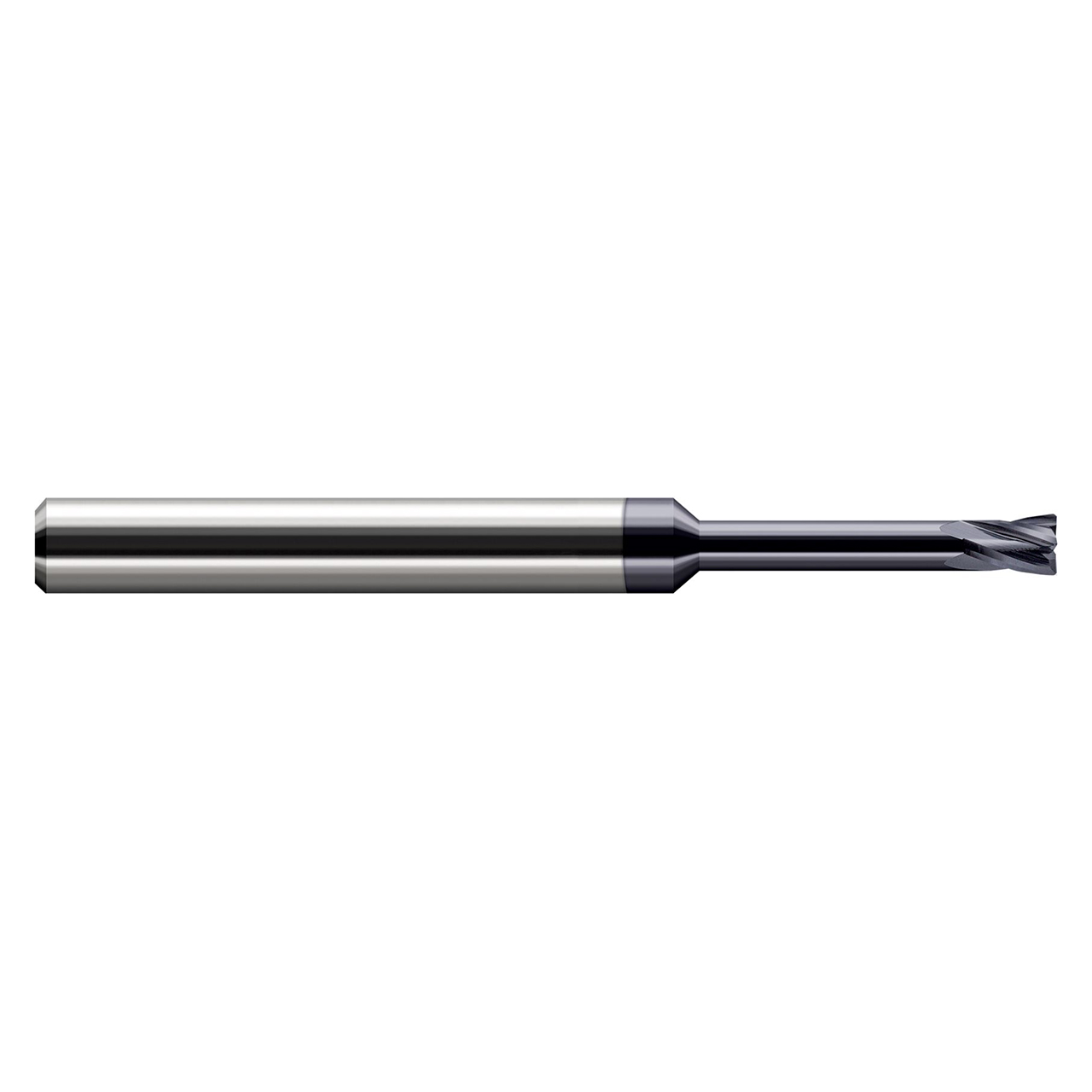 Harvey Tool 715808 | 0.125" Diameter x 1/8" Shank x 0.010" Corner Radius x 0.187" LOC x 2-1/2" OAL 4 Flute Uncoated Corner Radius End Mill