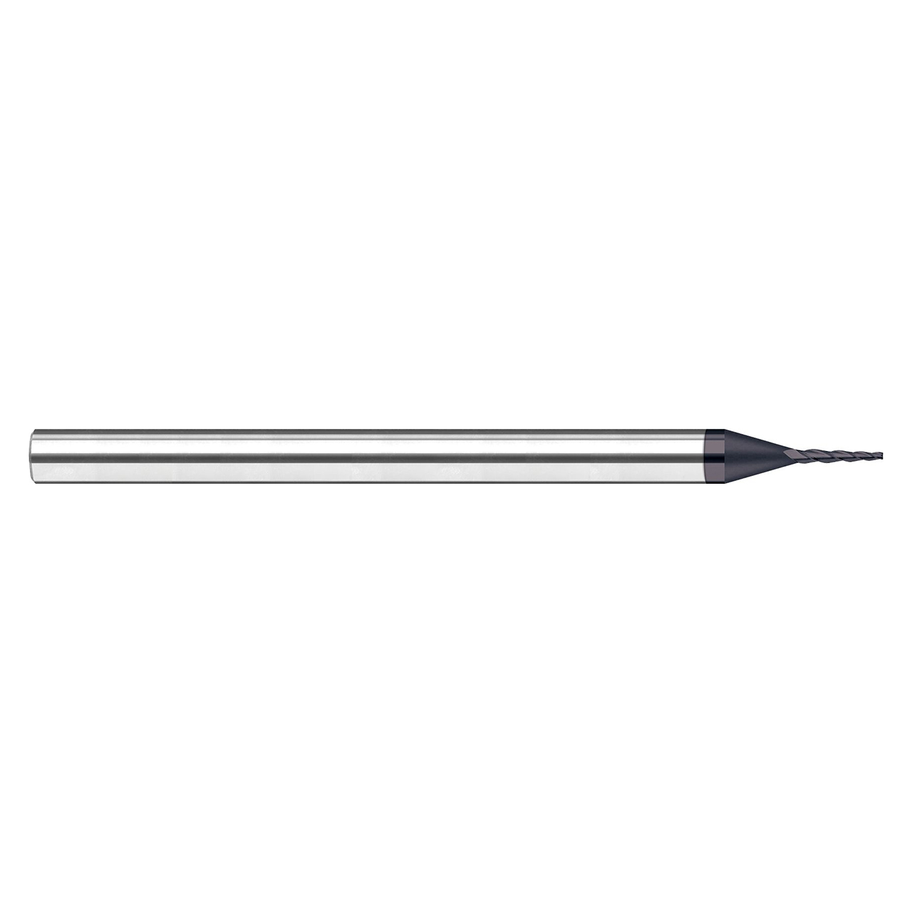 Harvey Tool 714599 | 0.125" Diameter x 3/8" Shank x 0.005" Corner Radius x 1.250" LOC x 4" OAL 3 Flute Uncoated Tapered Corner Radius End Mill