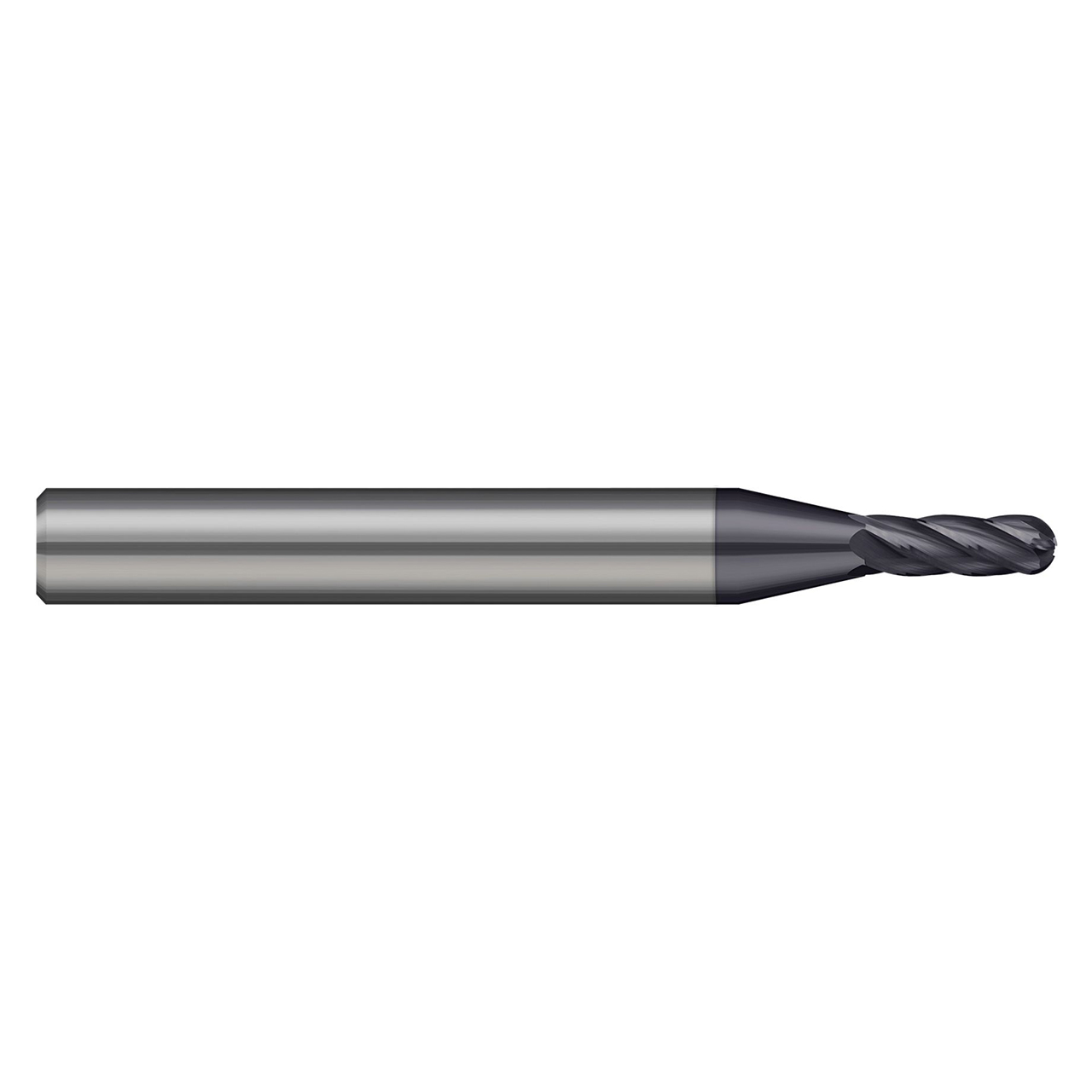 Harvey Tool 714908-C3 | 0.125" Diameter x 1/8" Shank x 0.187" LOC x 1-1/2" OAL 5 Flute C3 Coated Ball End Mill