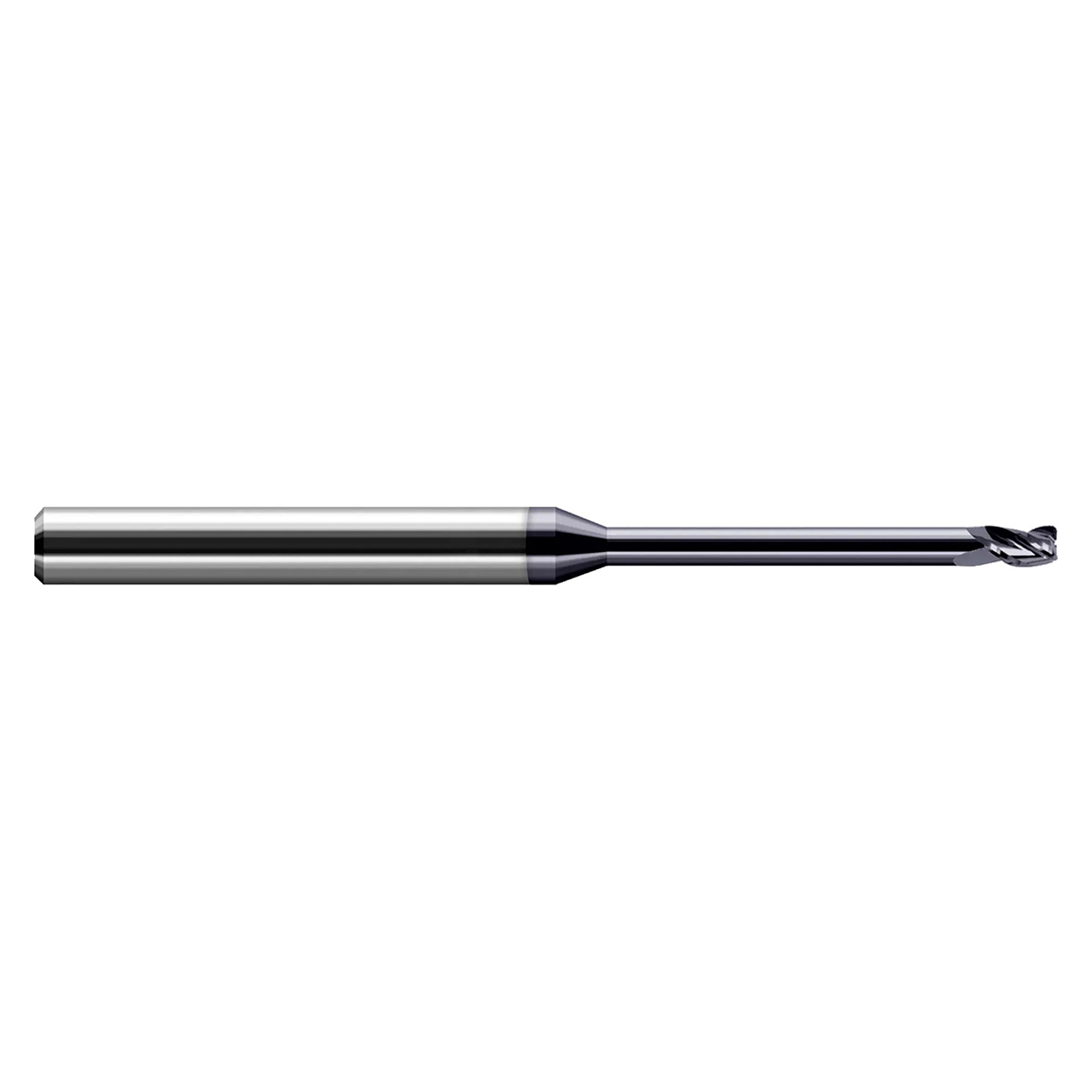 Harvey Tool 800210 | 0.156" Diameter x 3/16" Shank x 0.010" Corner Radius x 0.234" LOC x 3" OAL 4 Flute Uncoated Corner Radius End Mill