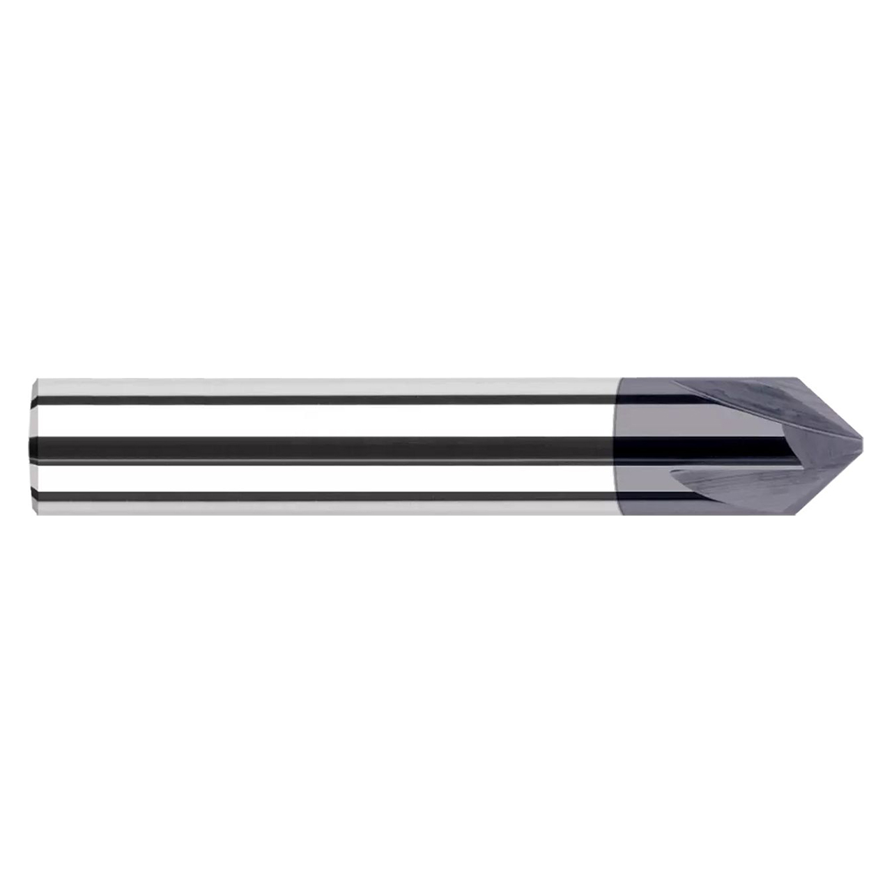 Harvey Tool 827815 | 0.060" Diameter x 3/8" Shank x 0.587" LOC x 2-1/2" OAL 4 Flute Uncoated Chamfer Cutter