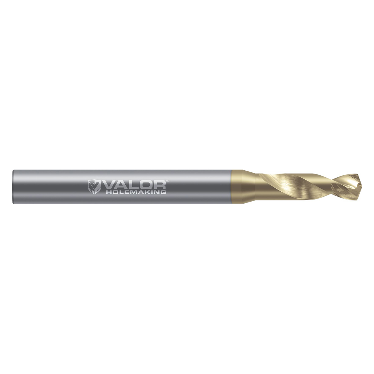 Valor V594228-V | 0.354" Diameter x 10.00mm Shank x 1.449" Flute Length x 75.00mm OAL 2 Flute Val-Max V Coated High Performance Pilot Drill