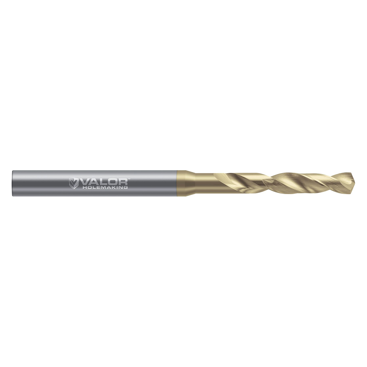 Valor V541568-V | 0.377" Diameter x 10.00mm Shank x 2.259" Flute Length x 100.00mm OAL 2 Flute Val-Max V Coated High Performance Drill