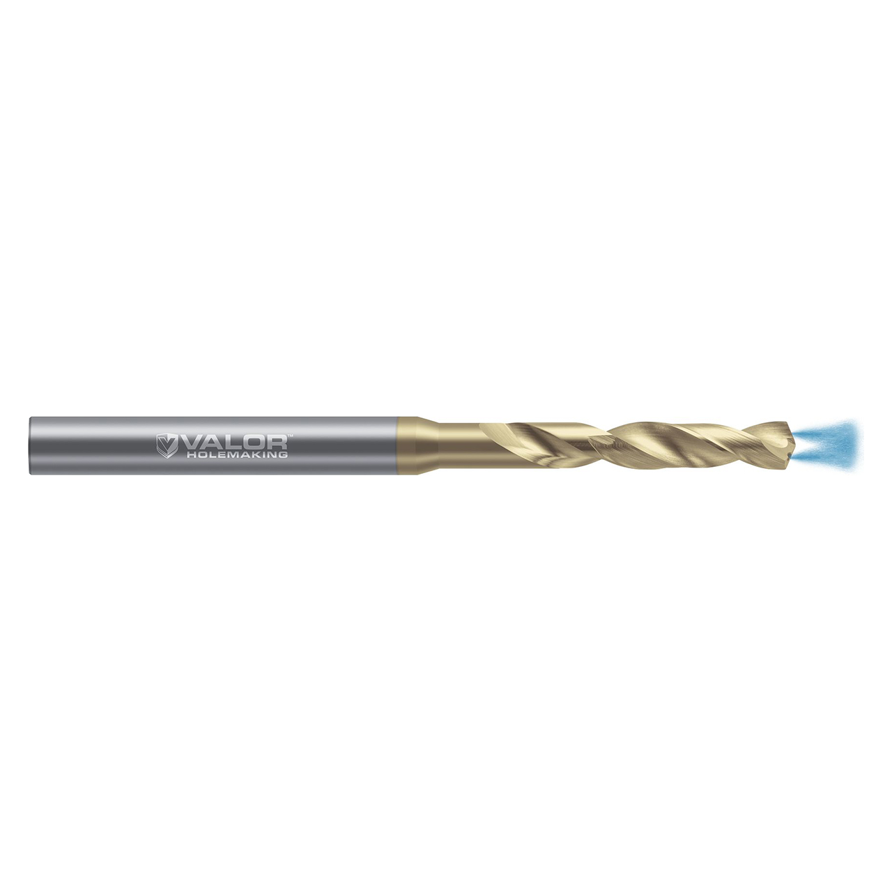 Valor V770448-V | 0.315" Diameter x 10.00mm Shank x 1.226" Flute Length x 75.00mm OAL 2 Flute Val-Max V Coated High Performance Drill