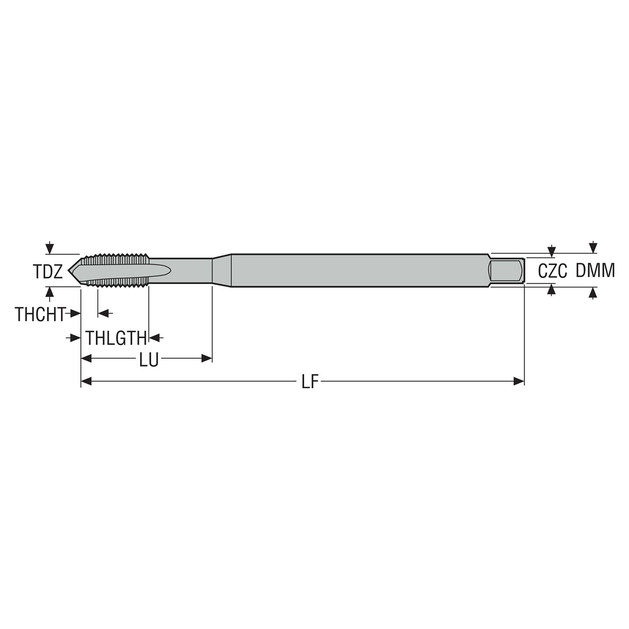 Seco Tools 03305492 | MTS-7/16-20UNF-XC-K141 UNF 7/16"-20 Thread Size x 0.438" Diameter x 0.315" Shank x 3.937" OAL 5 Flute TIALN Coated HSS-E-PM Straight Flute Tap