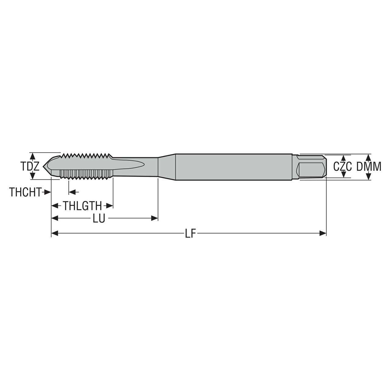 Seco Tools 03305502 | MTS-M10X1.50ISO6HX-XC-K101 M10 Thread Size x 0.394" Diameter x 0.394" Shank x 3.937" OAL 5 Flute TIALN Coated HSS-E-PM Straight Flute Tap