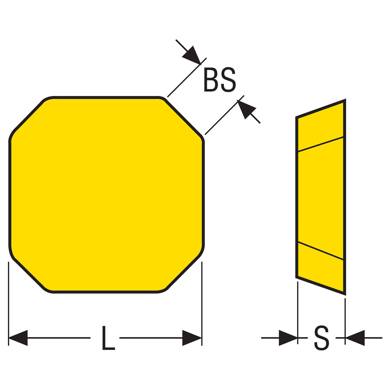 Seco Tools 02566059 | 0.529" Inscribed Circle Diameter x 0.032" Radius x 0.132" Thickness 4 Cutting Edge Carbide Milling Insert