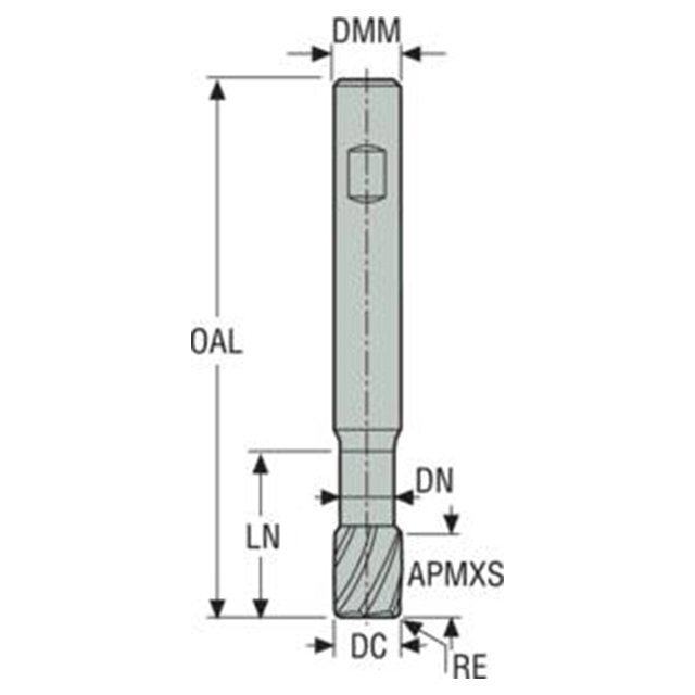 Seco Tools 02669374 | 12.00mm Diameter x 12.00mm Shank x 0.50mm Radius x 95.00mm OAL 3 Flute 37.5 Degree Helix Angle MEGA-T Coated Carbide Corner Radius End Mill