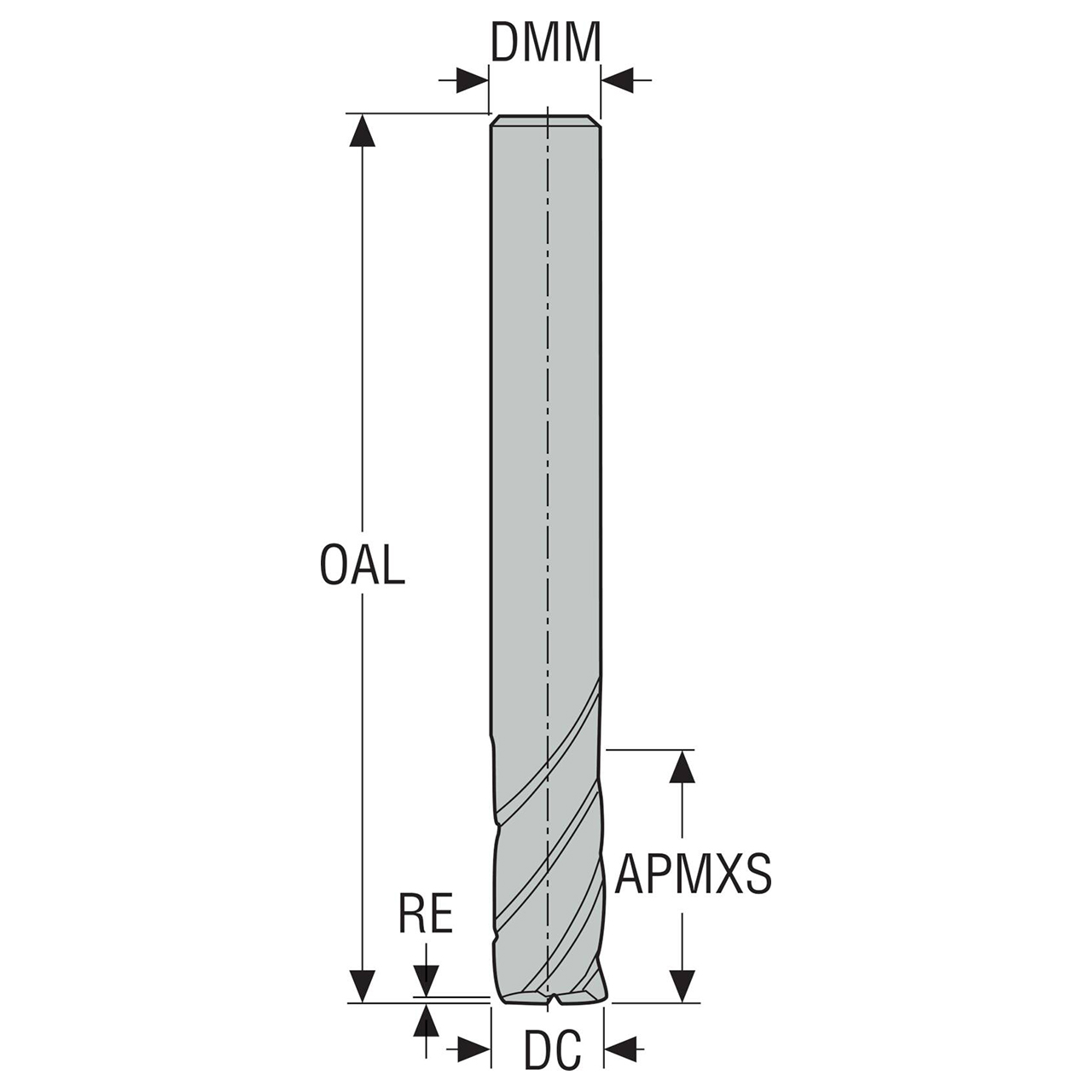 Seco Tools 02679372 | 8.00mm Diameter x 8.00mm Shank x 0.50mm Radius x 60.00mm OAL 3 Flute 48 Degree Helix Angle SIRON-A Coated Carbide Corner Radius End Mill