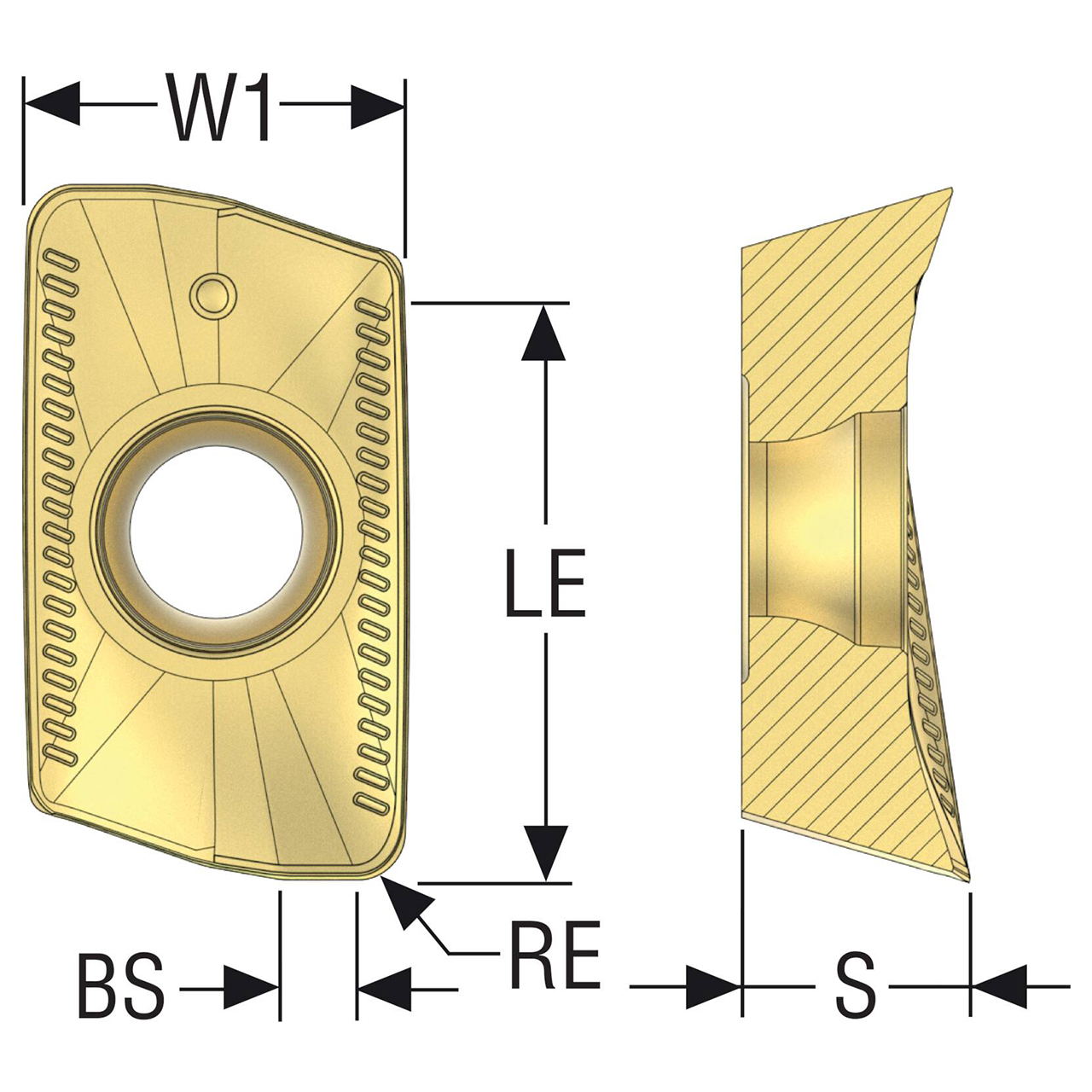 Seco Tools 02743957 | XOMX1806 Size x 0.032" Radius x 0.252" Thickness 2 Cutting Edge Carbide Square Shoulder Milling Insert