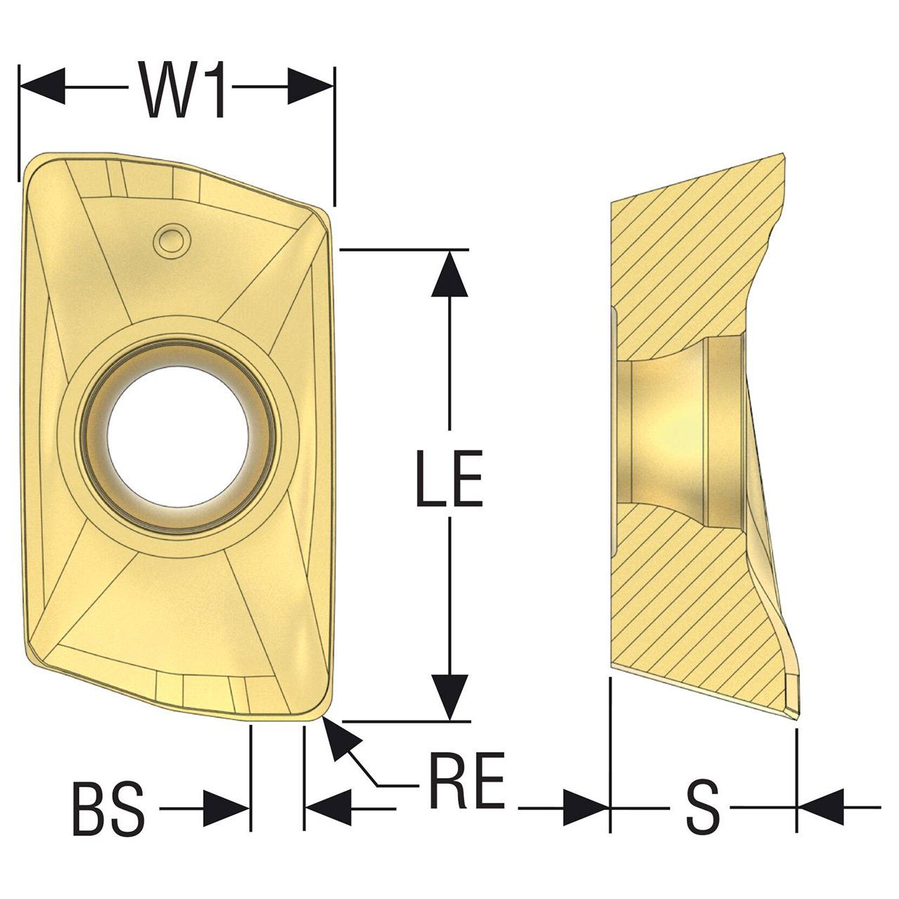 Seco Tools 03272865 | XOMX1806 Size x 0.032" Radius x 0.252" Thickness 2 Cutting Edge Carbide Square Shoulder Milling Insert