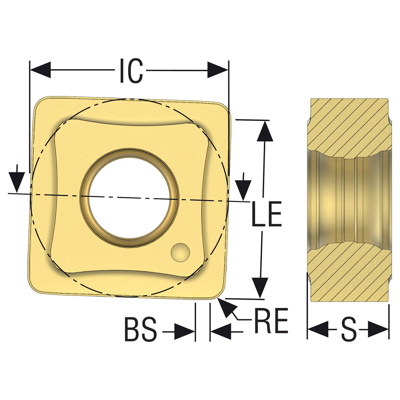 Seco Tools 03272948 | 0.472" Inscribed Circle Diameter x 0.039" Radius x 0.189" Thickness 8 Cutting Edge Carbide Milling Insert