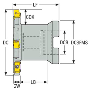 Seco Tools 02541842 | R335.18-02.50-0.31F-3N 63.50mm Diameter x 50.80mm Functional Length x 90 Degree Cutting Edge Angle Indexable Slotting Cutter