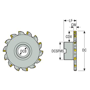 Seco Tools 02541848 | R335.18-04.00-0.37F-5N 101.60mm Diameter x 50.80mm Functional Length x 90 Degree Cutting Edge Angle Indexable Slotting Cutter