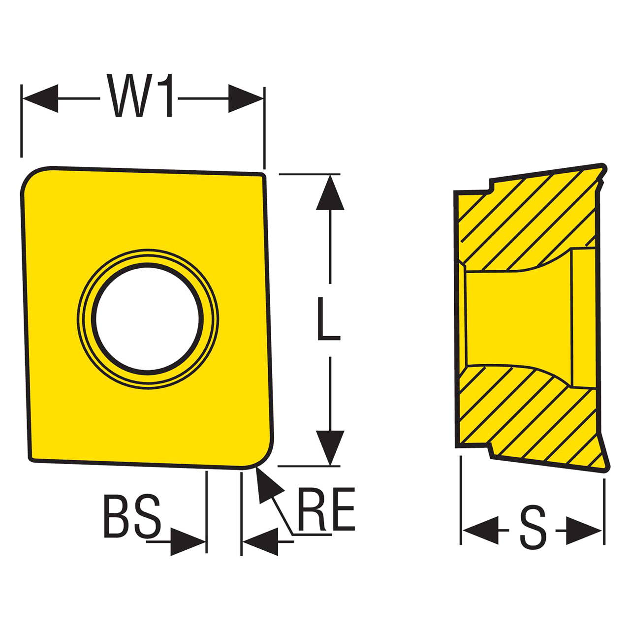 Seco Tools 02566000 | ACET150612TR-M11 0.047" Corner Radius x 0.250" Thickness 2 Cutting Edge Carbide Milling Insert