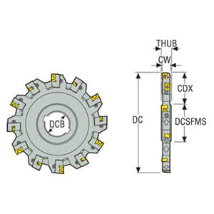 Seco Tools 02740202 | 335.18-08.00-XL0506N 203.20mm Diameter x 11.90mm Functional Length x 90 Degree Cutting Edge Angle Indexable Slotting Cutter