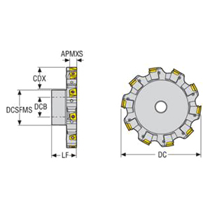 Seco Tools 02814584 | R335.25-160.2126.40-10R 160.00mm Diameter x 50.00mm Functional Length x 90 Degree Cutting Edge Angle Indexable Slotting Cutter