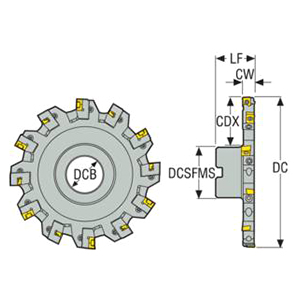 Seco Tools 02834764 | R335.18-05.00-0506N 127.00mm Diameter x 50.80mm Functional Length x 90 Degree Cutting Edge Angle Indexable Slotting Cutter