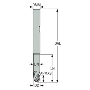 Seco Tools 02928329 | JS533080E2B.3Z3 8.00mm Diameter x 8.00mm Shank x 4.00mm Corner Radius x 80.00mm OAL x 30 Degree Helix Angle 3 Flute NXT Coated Carbide Ball End Mill
