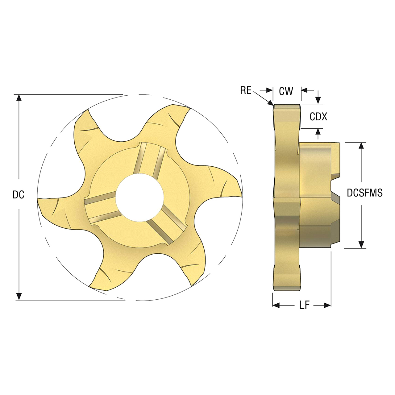 Seco Tools 03041943 | R335.14-347250.14Z6-M03 34.70mm Diameter x 0.20mm Corner Radius x 90 Degree Cutting Edge Angle PVD Coated Carbide T-Slot Milling Tip Insert