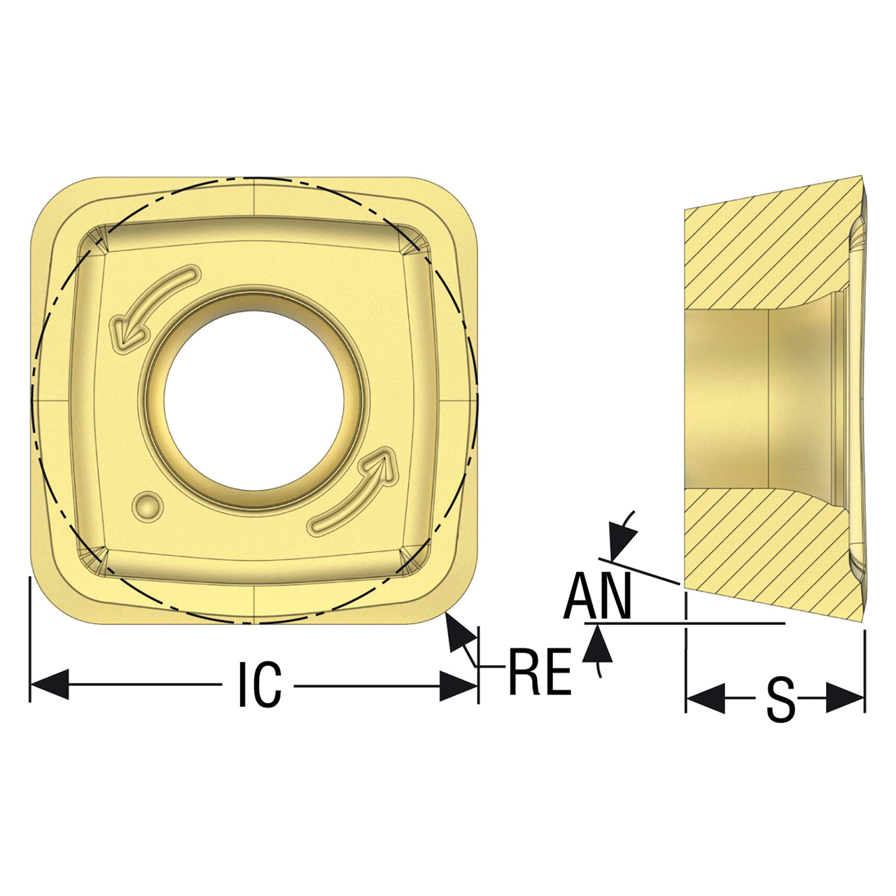 Seco Tools 10068970 |SPKT140523TN-MD16 0.551" Inscribed Circle Diameter x 0.091" Corner Radius x 0.219" Thickness 4 Cutting Edge Carbide Milling Insert