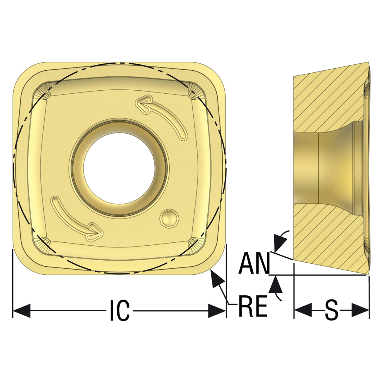 Seco Tools 10098073 |SPKT180630TN-MD16 0.709" Inscribed Circle Diameter x 0.118" Corner Radius x 0.250" Thickness 4 Cutting Edge Carbide Milling Insert