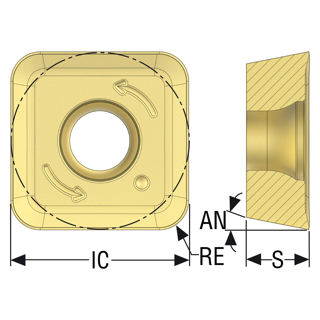 Seco Tools 10198707 | SPKT180630TN-M14 3.00mm Corner Radius x 6.35mm Thickness 4 Cutting Edge Carbide Milling Insert