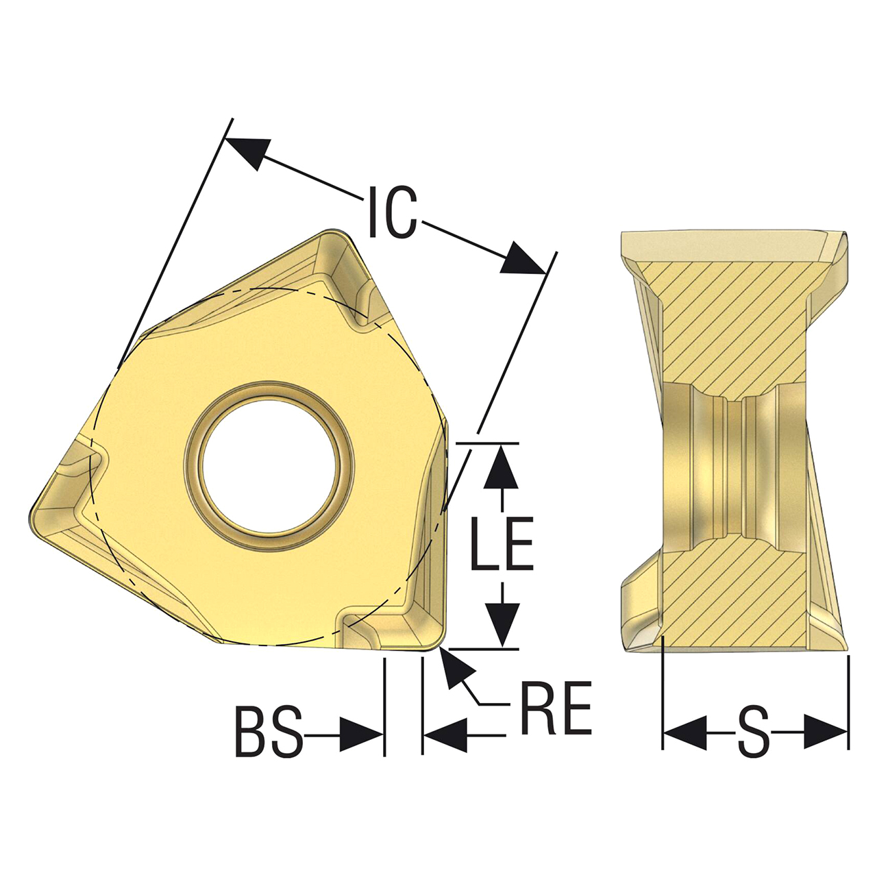 Seco Tools 10198771 | XNEX080616TR-MD15 1.60mm Corner Radius x 6.45mm Thickness 6 Cutting Edge Carbide Milling Insert