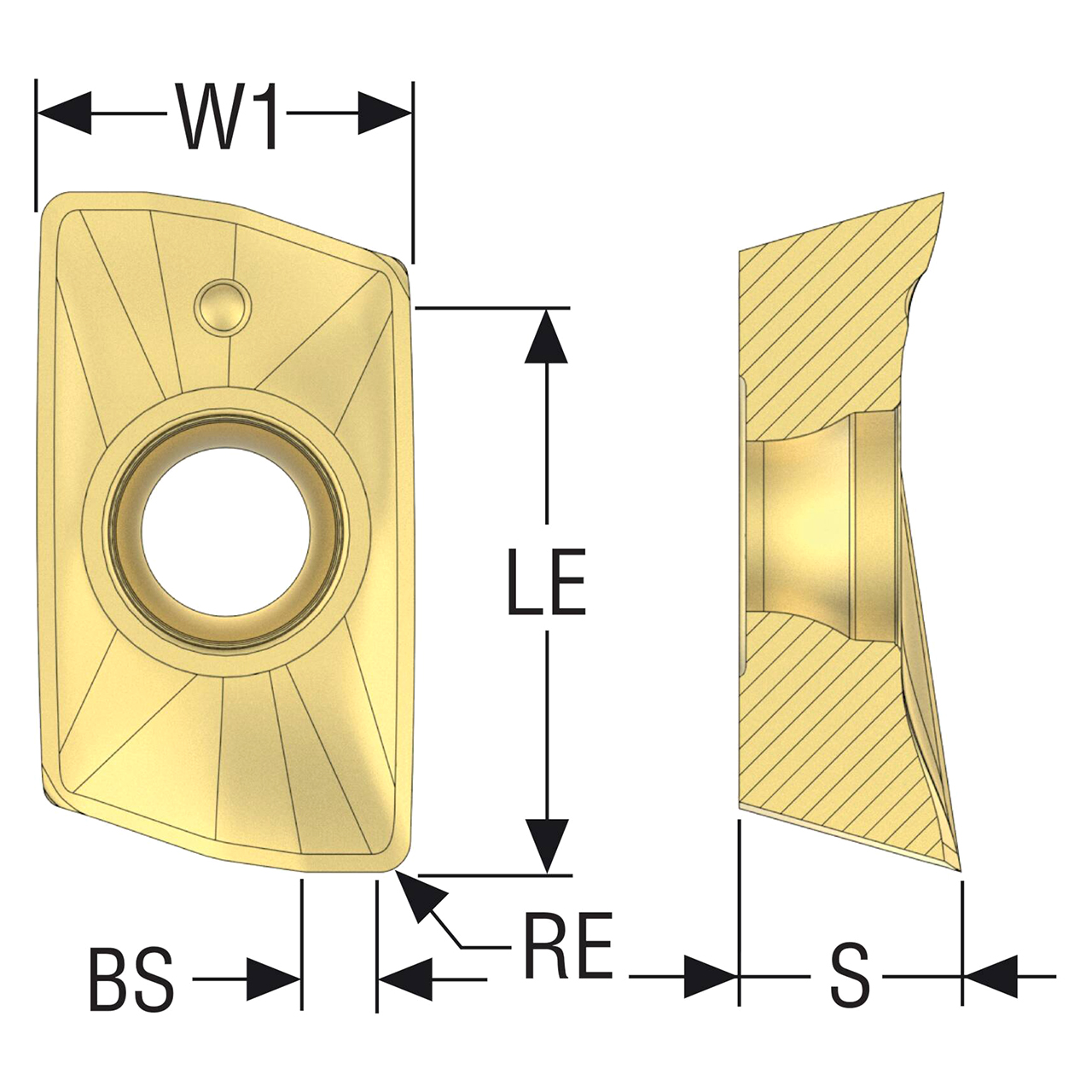 Seco Tools 10198803 | XOMX180616R-M10 1.60mm Corner Radius x 6.40mm Thickness 2 Cutting Edge Carbide Milling Insert