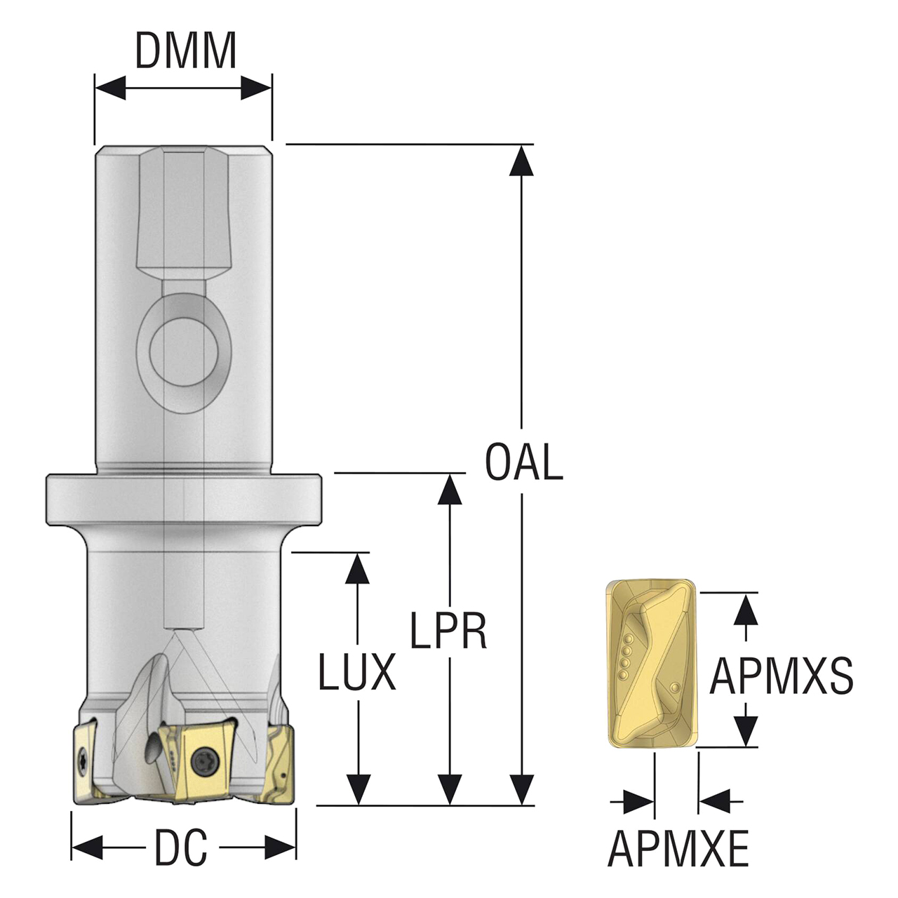 Seco Tools 10207964 | R217.94-2532.3S-LO12-3A 32.00mm Diameter x 25.00mm Shank x 110.00mm OAL Indexable Square-Shoulder End Mill